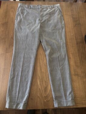 H&M Light Gray Plaid Men's Dress Pants